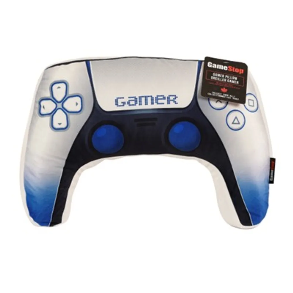 White And Blue Controller Pillow 