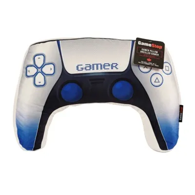 White And Blue Controller Pillow 