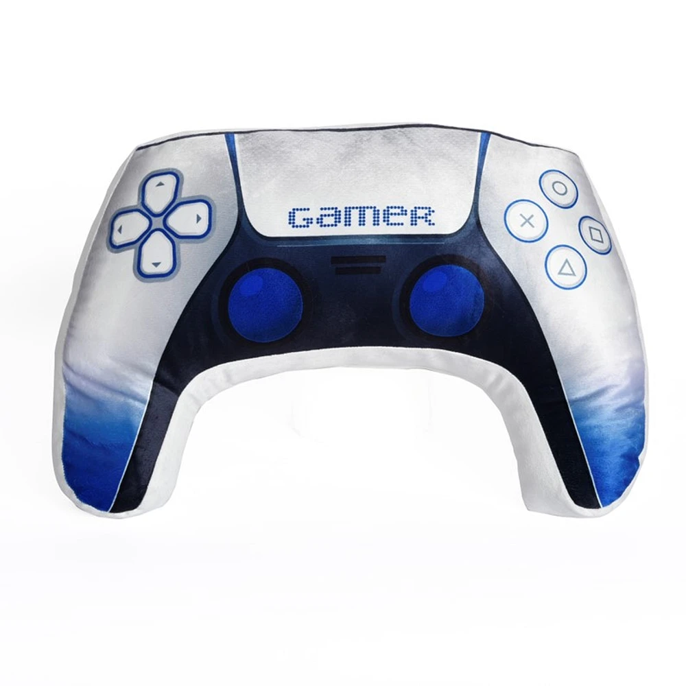 White And Blue Controller Pillow 