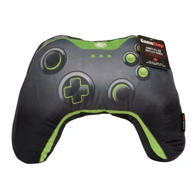 Gray And Green Controller Pillow 