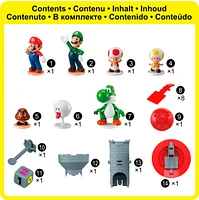 Super Mario Blow Up! Shaky Tower Balancing Game with Collectible Super Mario Action Figures 