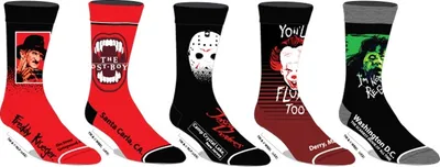 Mens Horror Crew Socks 5 Pack 