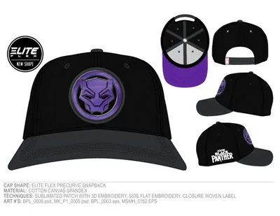 Black Panther Logo Snapback Hat 