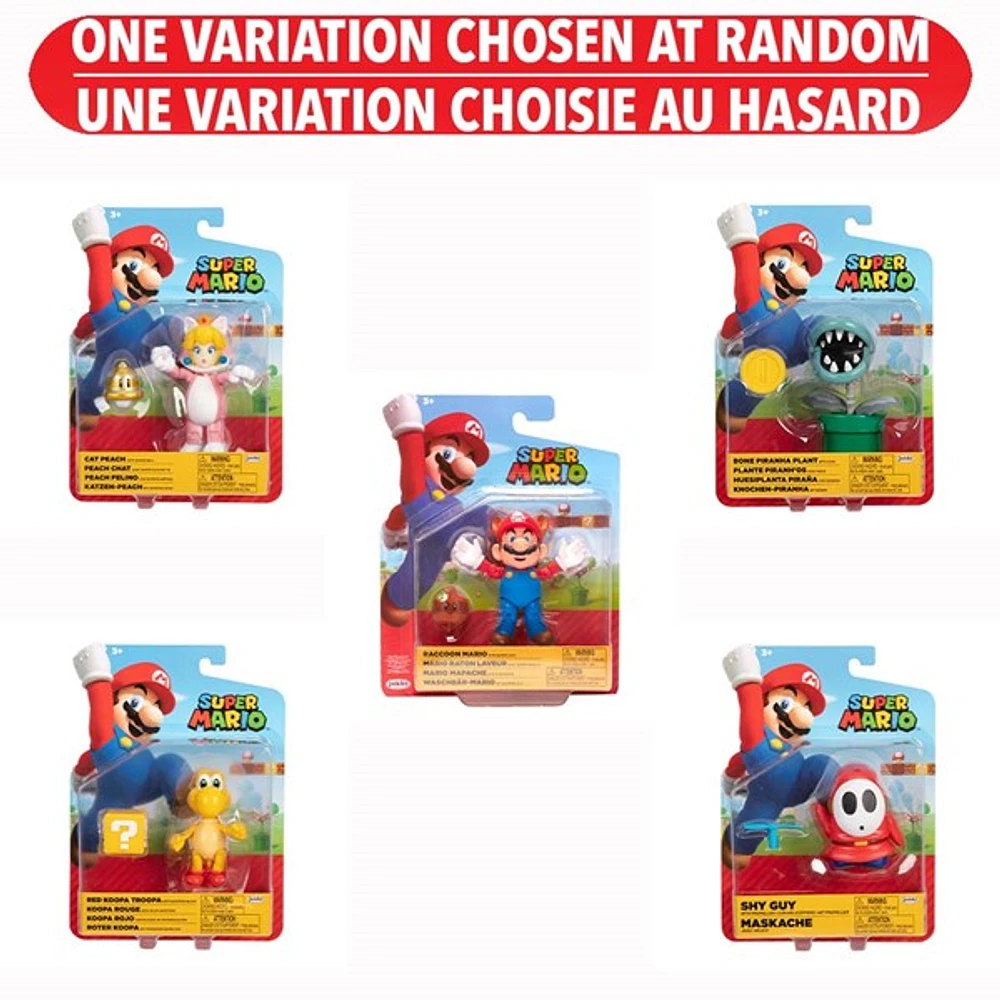 Figurines Super Mario 4 pouces Wave 28 assorties – Une variation choisie au hasard