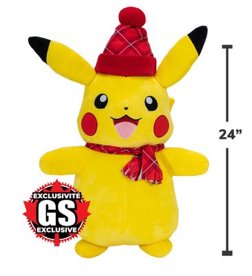 Pokemon - Peluche Pikachu des fêtes 24 pouces - Exclusivité GameStop Canada