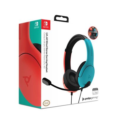 PDP Gaming LVL40 Nintendo Switch Wired Stereo Gaming Headset: Blue & Red 