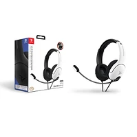 PDP Gaming LVL40 Nintendo Switch Wired Stereo Gaming Headset: Black & White 