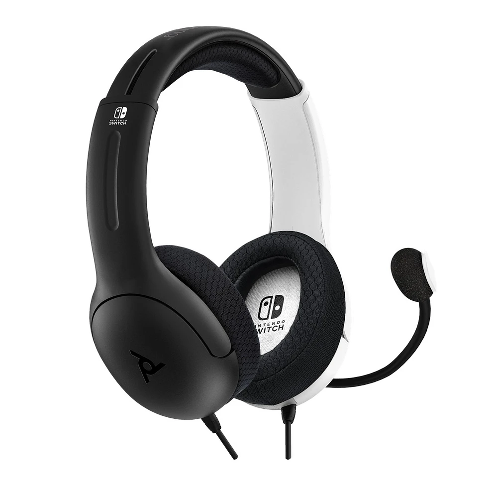 PDP Gaming LVL40 Nintendo Switch Wired Stereo Gaming Headset: Black & White 