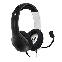 PDP Gaming LVL40 Nintendo Switch Wired Stereo Gaming Headset: Black & White 