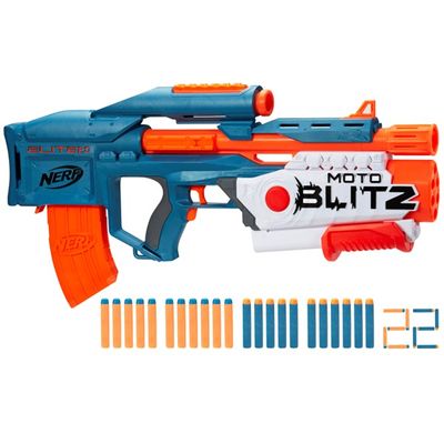  Nerf Elite 2.0 Phoenix CS-6 Motorised Blaster, 12 Official Nerf  Darts, Scope, Clip, Built-in Customising Capabilities : Toys & Games