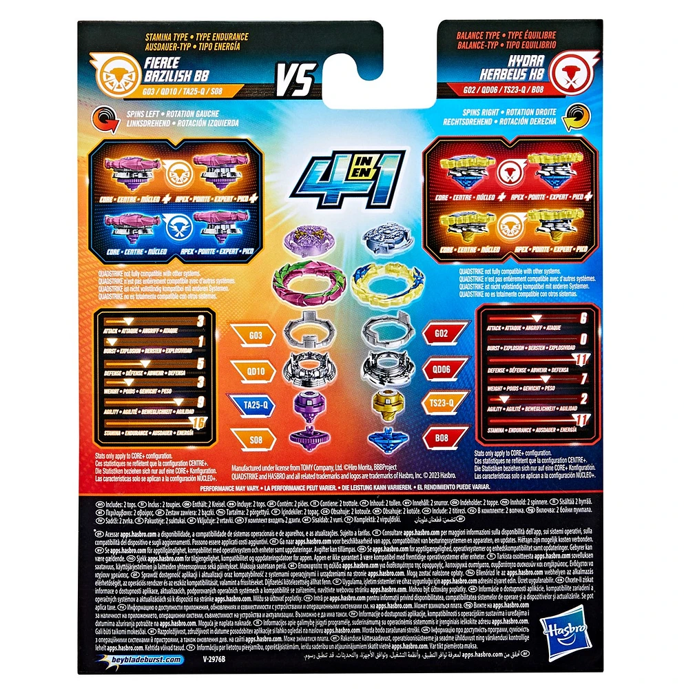 Beyblade Burst QuadStrike Dual Pack - Assortiment – Une variation choisie au hasard
