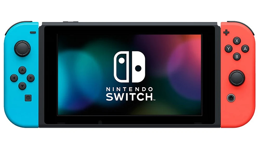Nintendo Switch with Neon Blue and Neon Red Joy-Con 