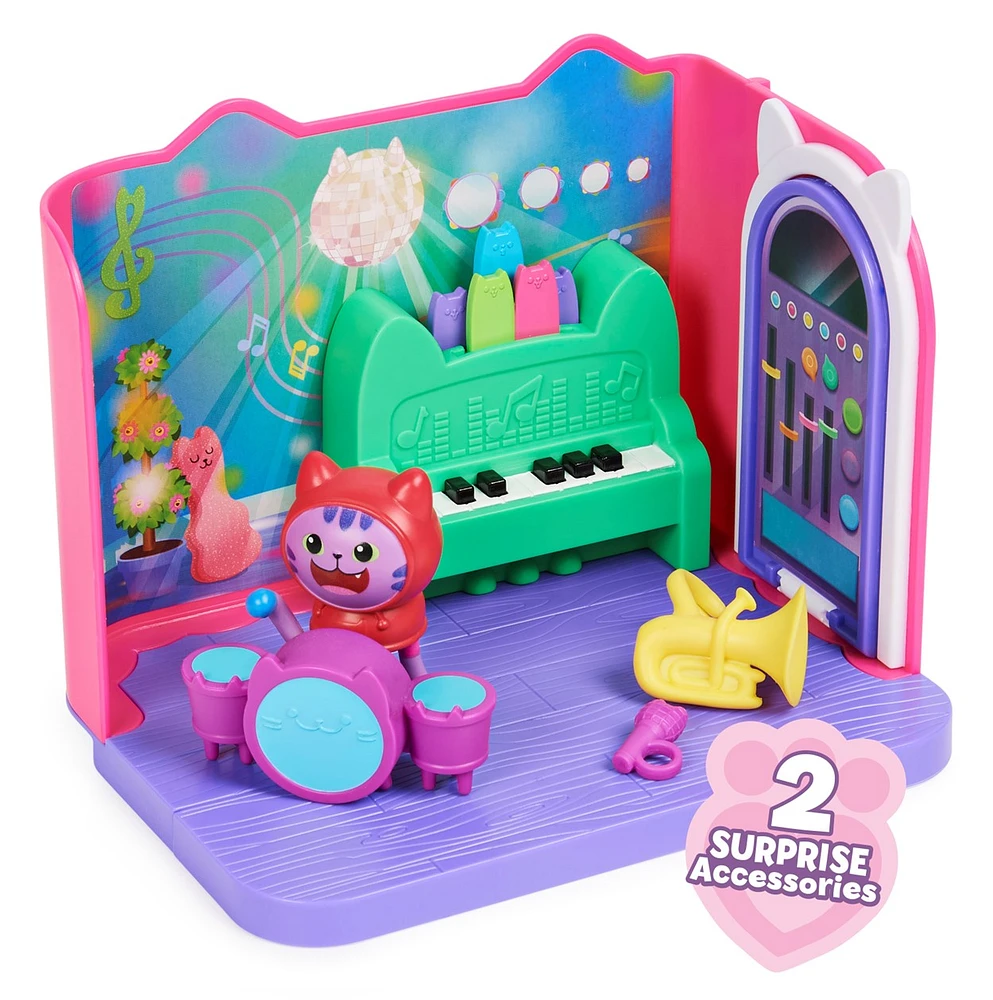 Gabby’s Dollhouse - Groovy Music Room with Daniel James Catnip Figure Playset 