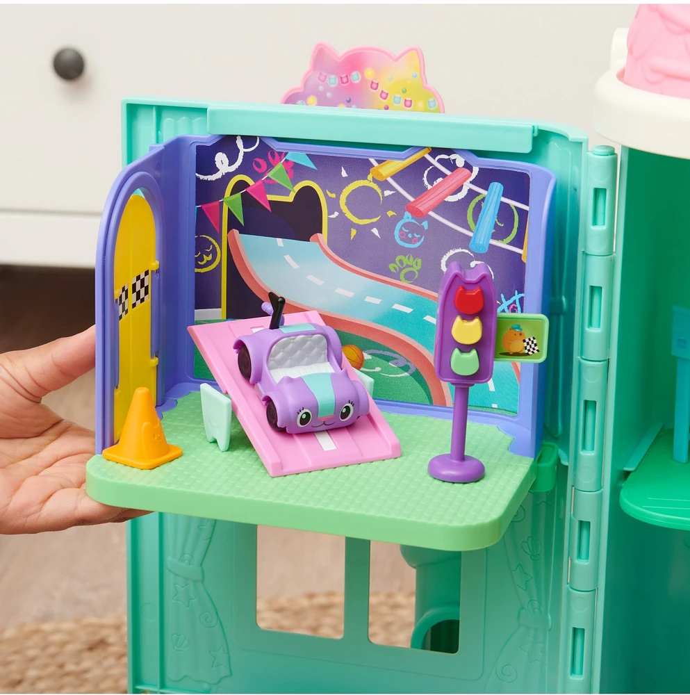 Gabby's Dollhouse - Carlita Purr-ific Play Room with Carlita Toy Car Playset 