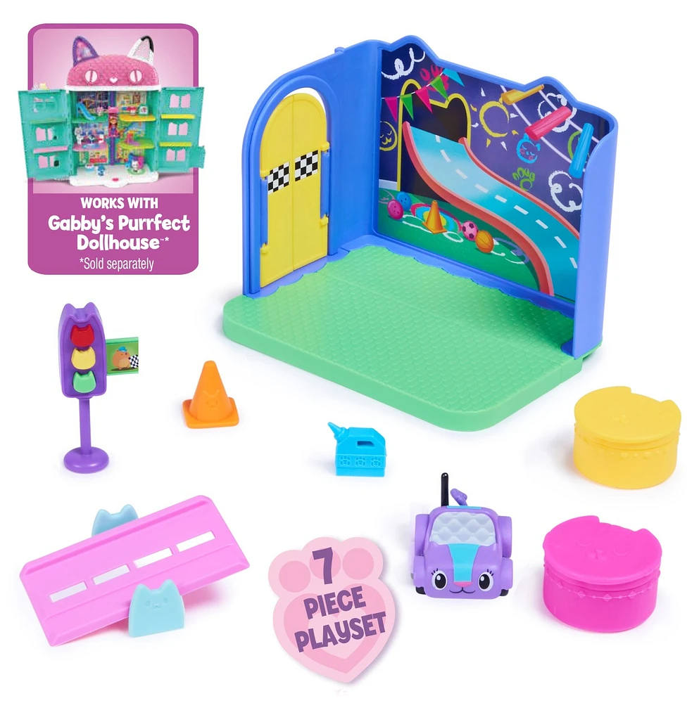 Gabby's Dollhouse - Carlita Purr-ific Play Room with Carlita Toy Car Playset 