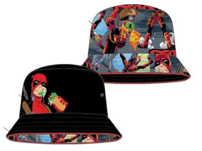 Mens Deadpool Reversible Bucket Hat 