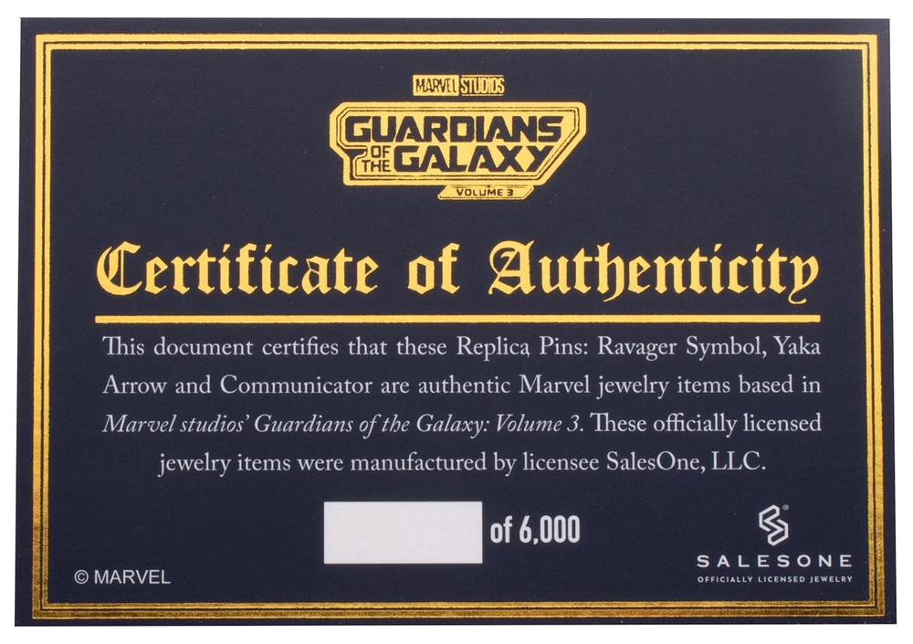 Guardians of the Galaxy Volume 3 - Collector Box (Ravager Symbol, Yaka Arrow and Communicator) 