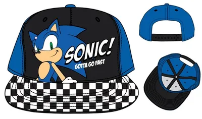 Sonic Checkered Print Snapback Hat 