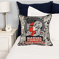 Oreiller décoratif Marvel noir et blanc 