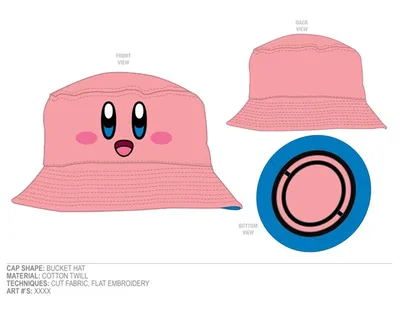 Kirby Face Pink Bucket Hat 