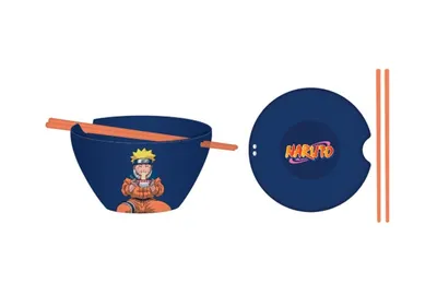 Blue Naruto Ramen Bowl with Chopsticks 