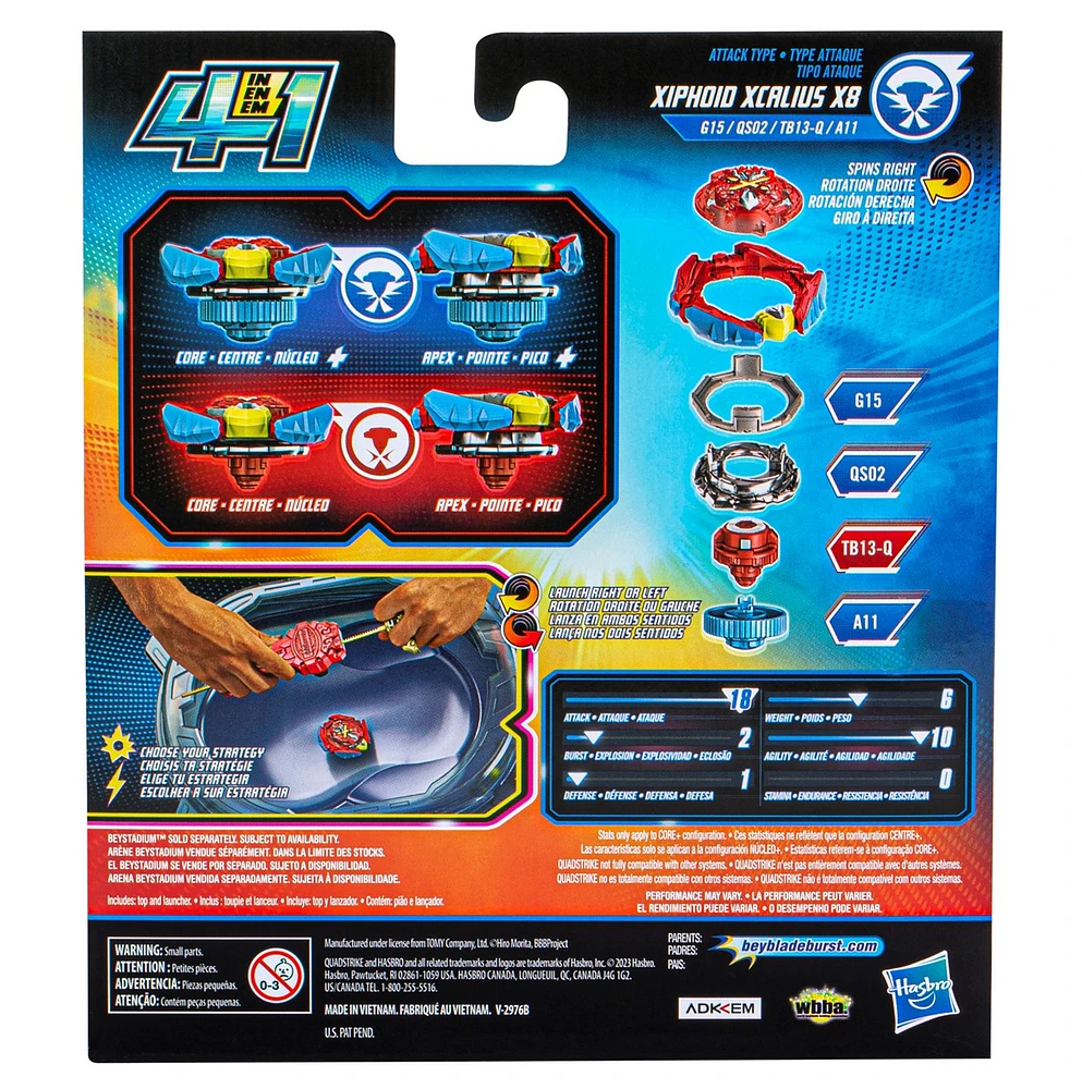 Beyblade Burst QuadStrike Xcalius Power Speed Launcher Pack 