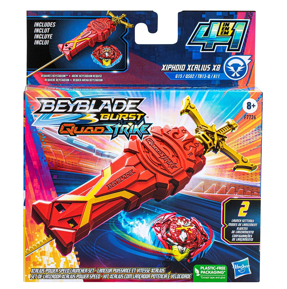 Beyblade Burst QuadStrike Xcalius Power Speed Launcher Pack 
