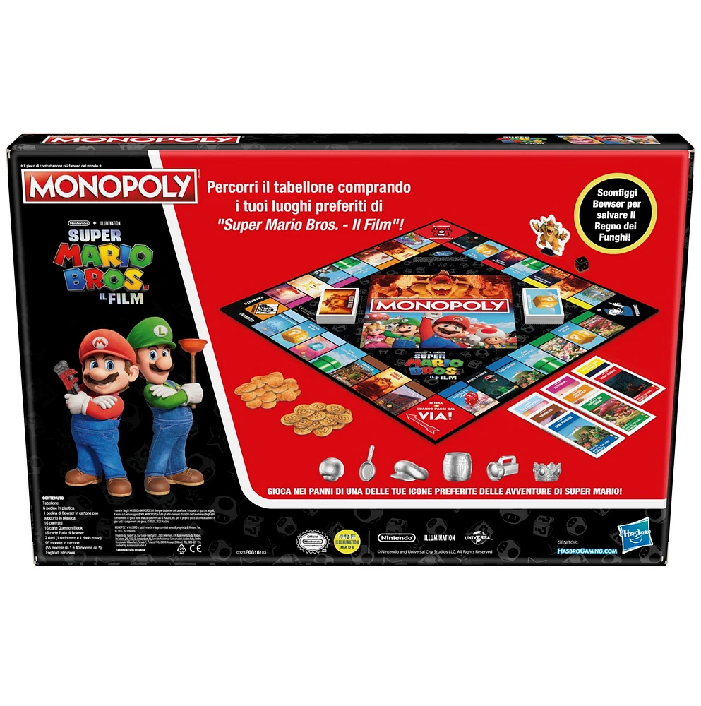 Monopoly The Super Mario Bros. Movie Edition Kids Board Game  