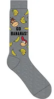 Donkey Kong Go Bananas Mens Crew Socks 