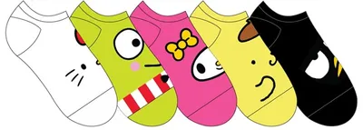 Hello Kitty and Friends Ladies Ankle Socks 5 Pack 