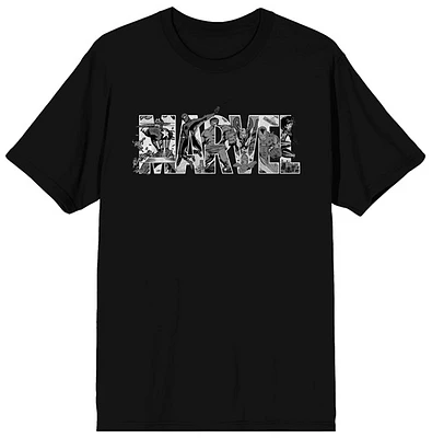 Marvel B&W Logo Black Tee