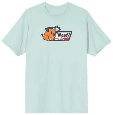 Chainsaw Man Pochita Woof Light Blue Tee