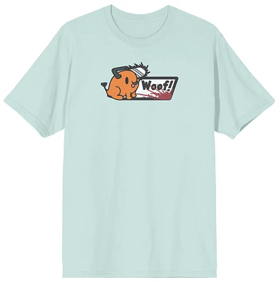 Chainsaw Man Pochita Woof Light Blue Tee - L 