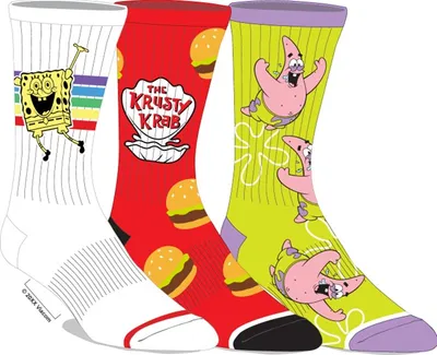 Mens SpongeBob Crew Socks - 3 pack 