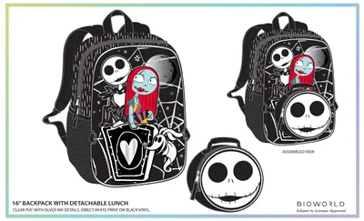 L'Étrange Noël de Monsieur Jack : Jack & Sally 16" Sac à dos avec sac à lunch 