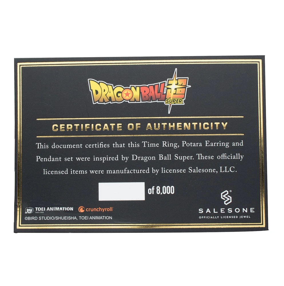 Dragon Ball Super: Time Ring, Potara Earring and Pendant Set 