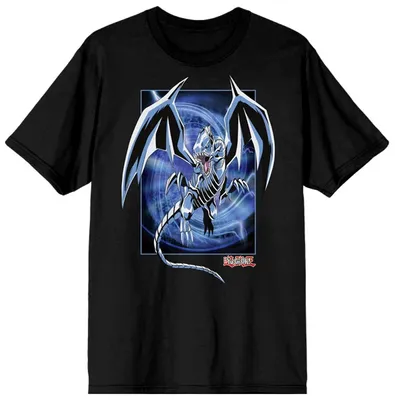 Yu-Gi-Oh! Blue Eyes White Dragon Black T-shirt