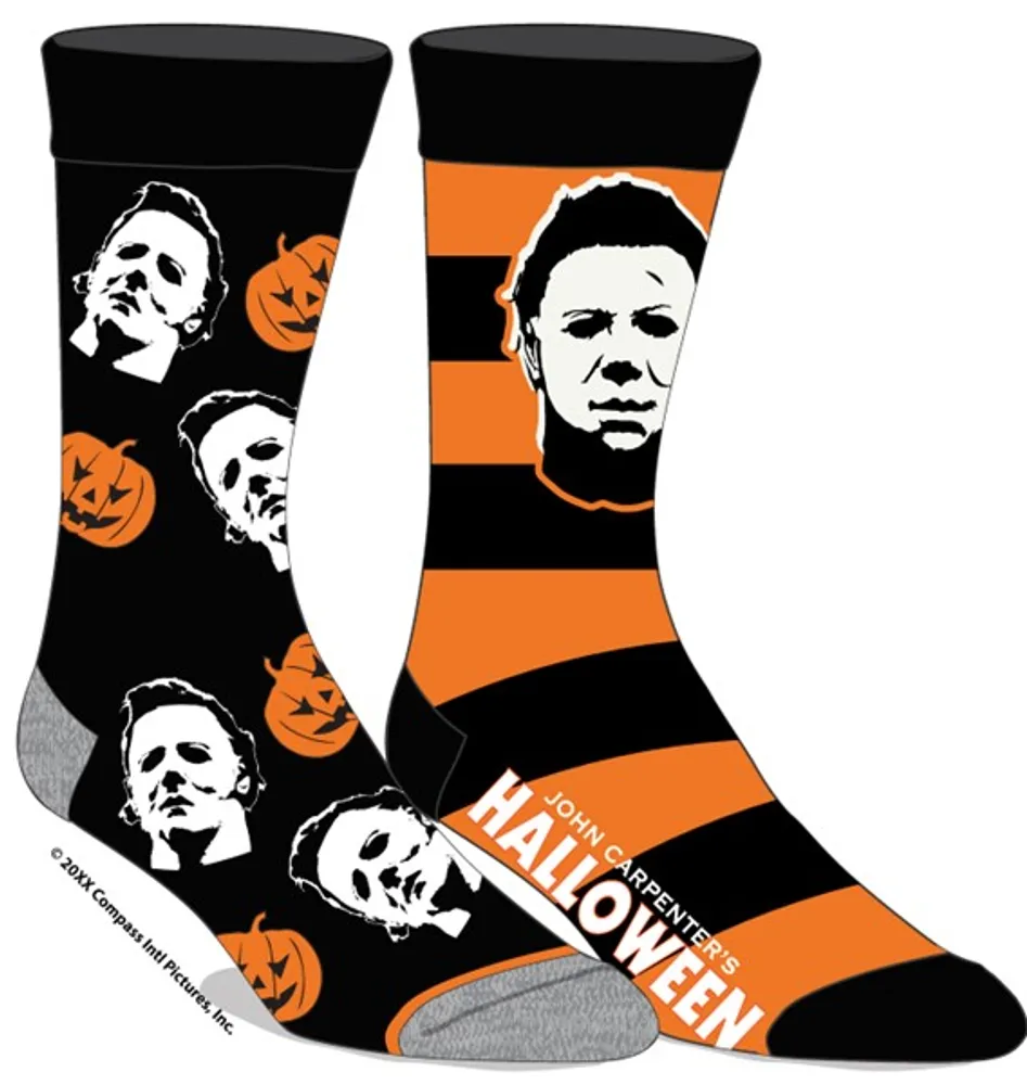 Halloween Michael Myers Orange Socks - 2 Pack 