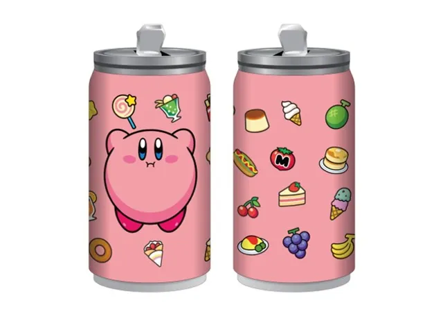 Bioworld Canada Kirby with Food Pink Metal Bottle