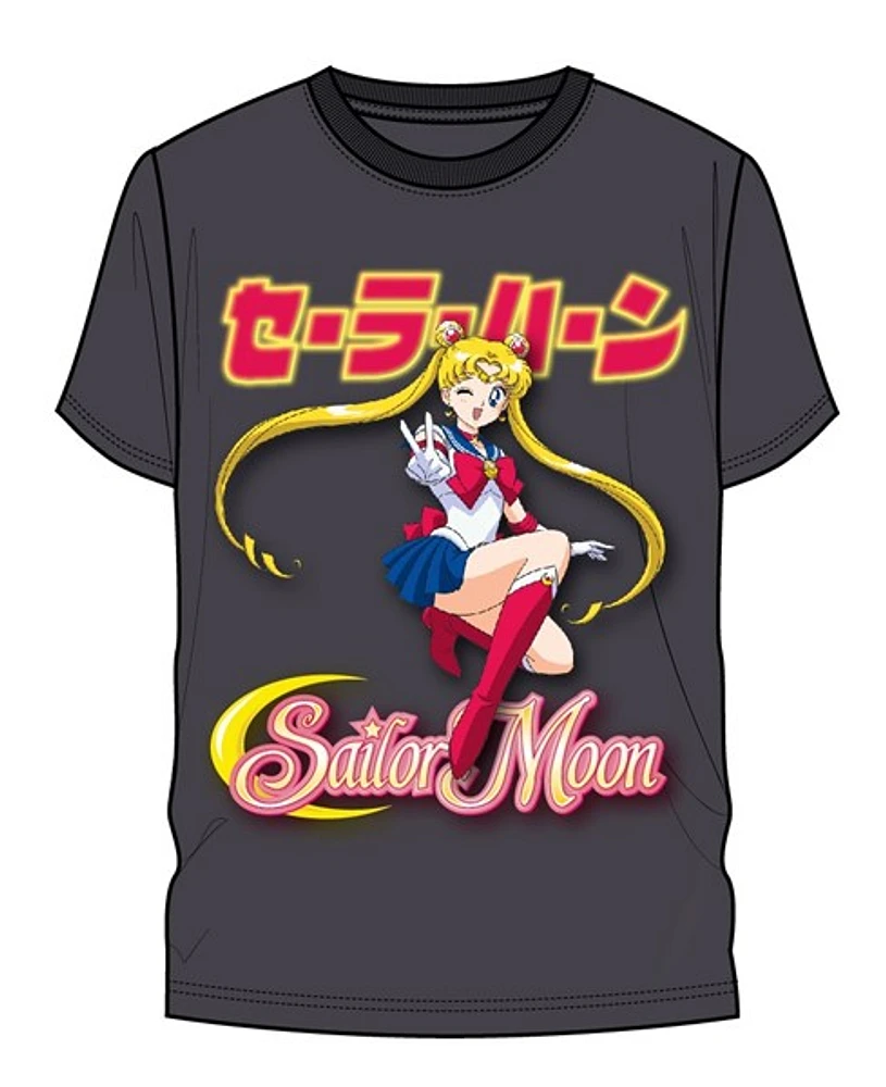 Sailor Moon Kanji Grey T Shirt