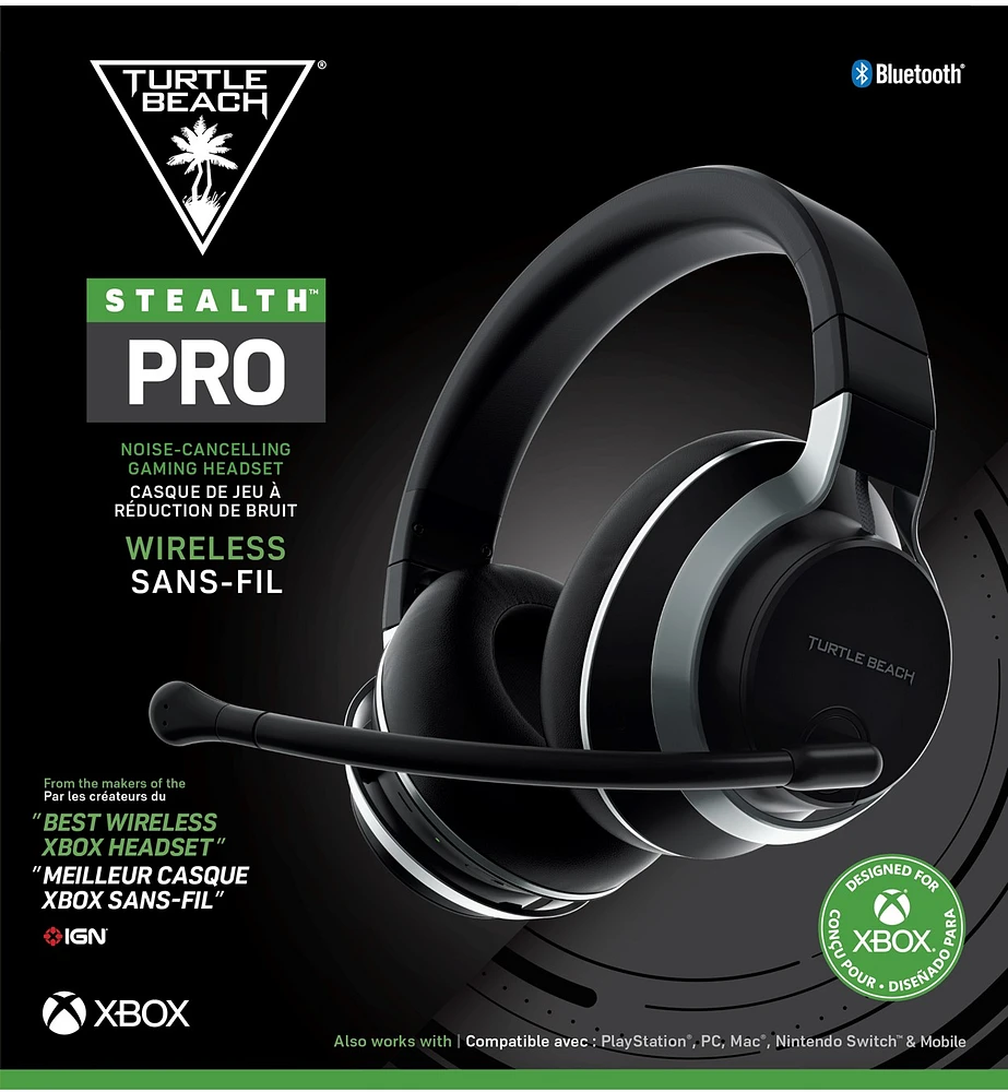 Casque gaming antibruit multiplateforme sans fil Turtle Beach® Stealth™ Pro pour Xbox (noir) 