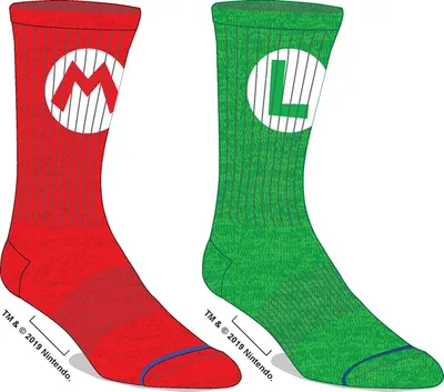 Mario and Luigi Socks - 2 pack 