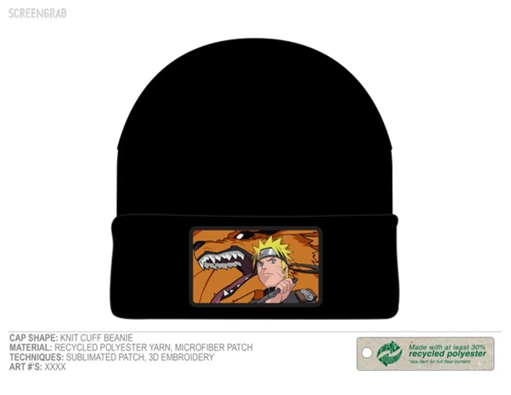 Naruto & Nine Tails Black Beanie 