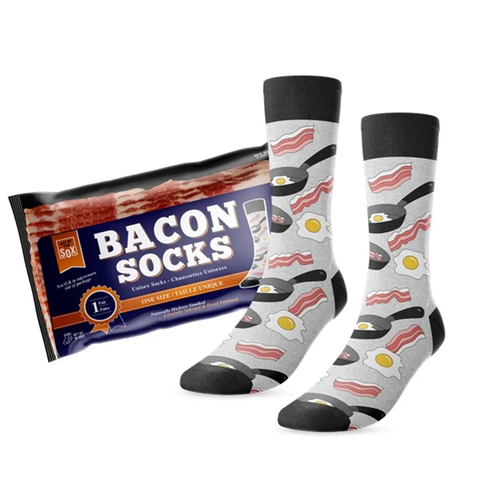 Mens Bacon Socks in Bacon Pouch 