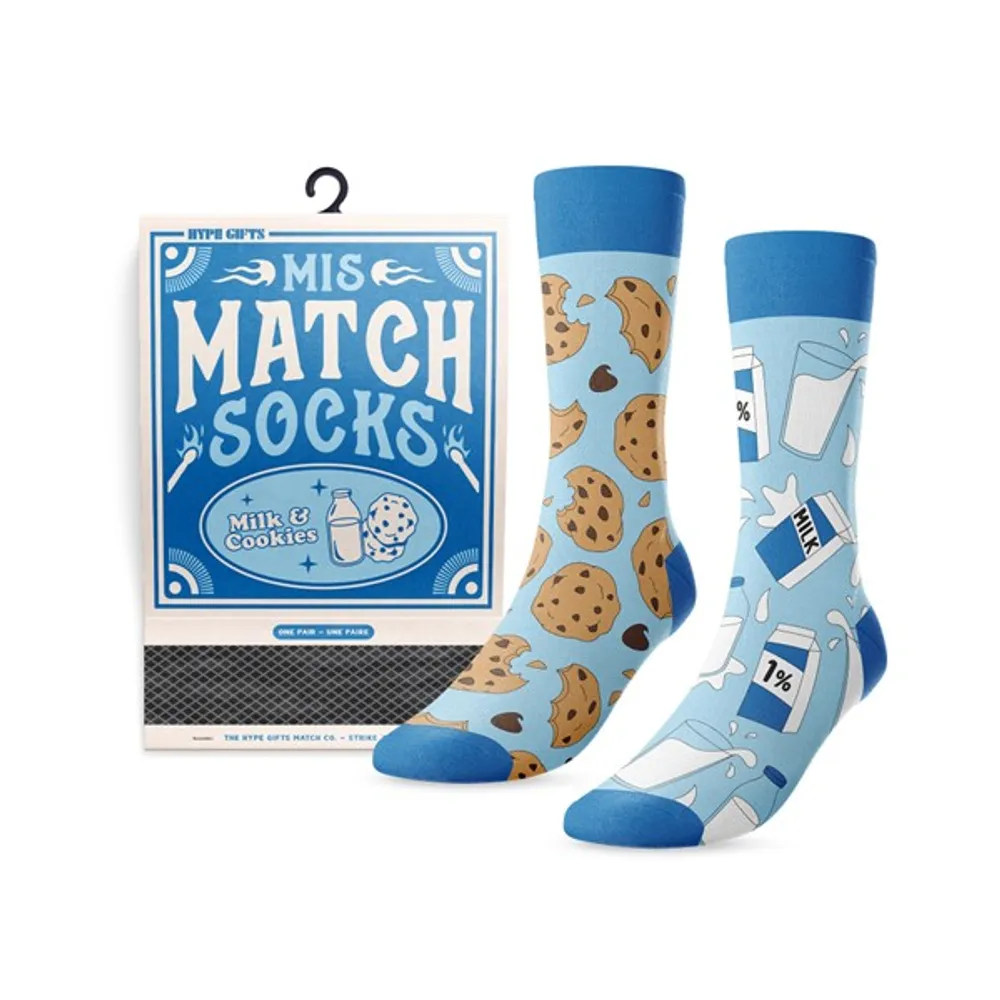 Mens Mismatch Socks Milk & Cookies 