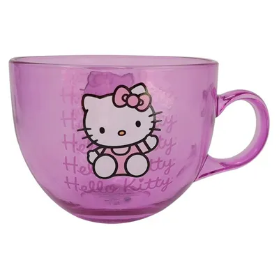 Hello Kitty Pink Glass Mug 