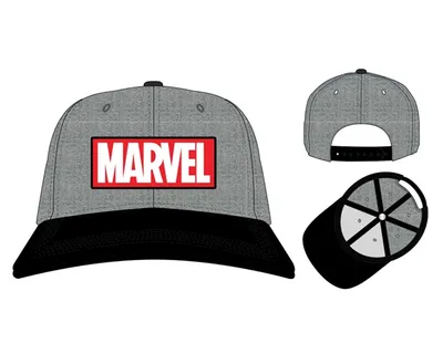 Marvel Logo Grey Snapback Hat 