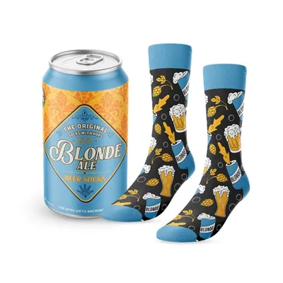Mens Blonde Ale Socks in Can 