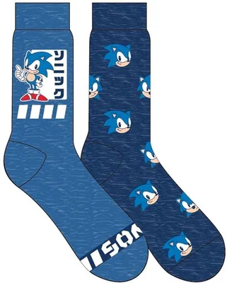 Sonic Blue Mens Crew Socks 2 Pack 