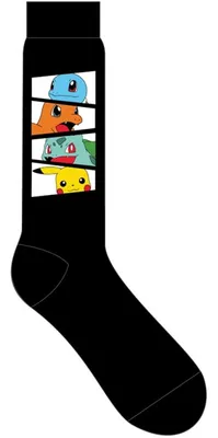 Starter Pokemon Black Mens Crew Socks 